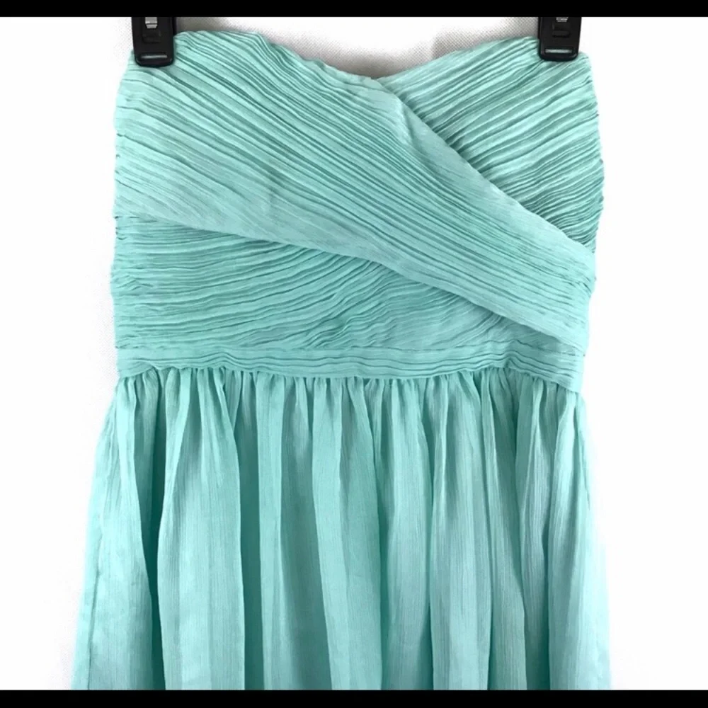 J. CREW Teal Arabella Chiffon Dress Size 8 Wedding Bridesmaid Prom Formal Event - Picture 2 of 5